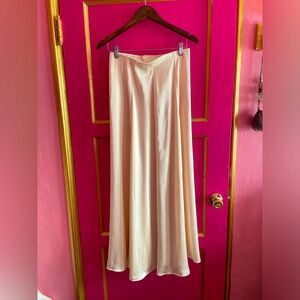 H&M cream poly charmeuse silk maxi skirt size 6